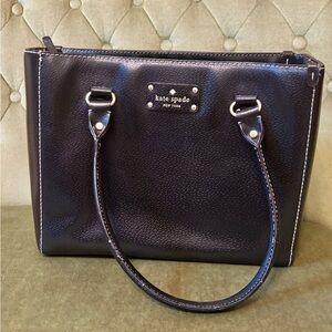 Kate Spade Black Pebbled Leather Wellesley Tote